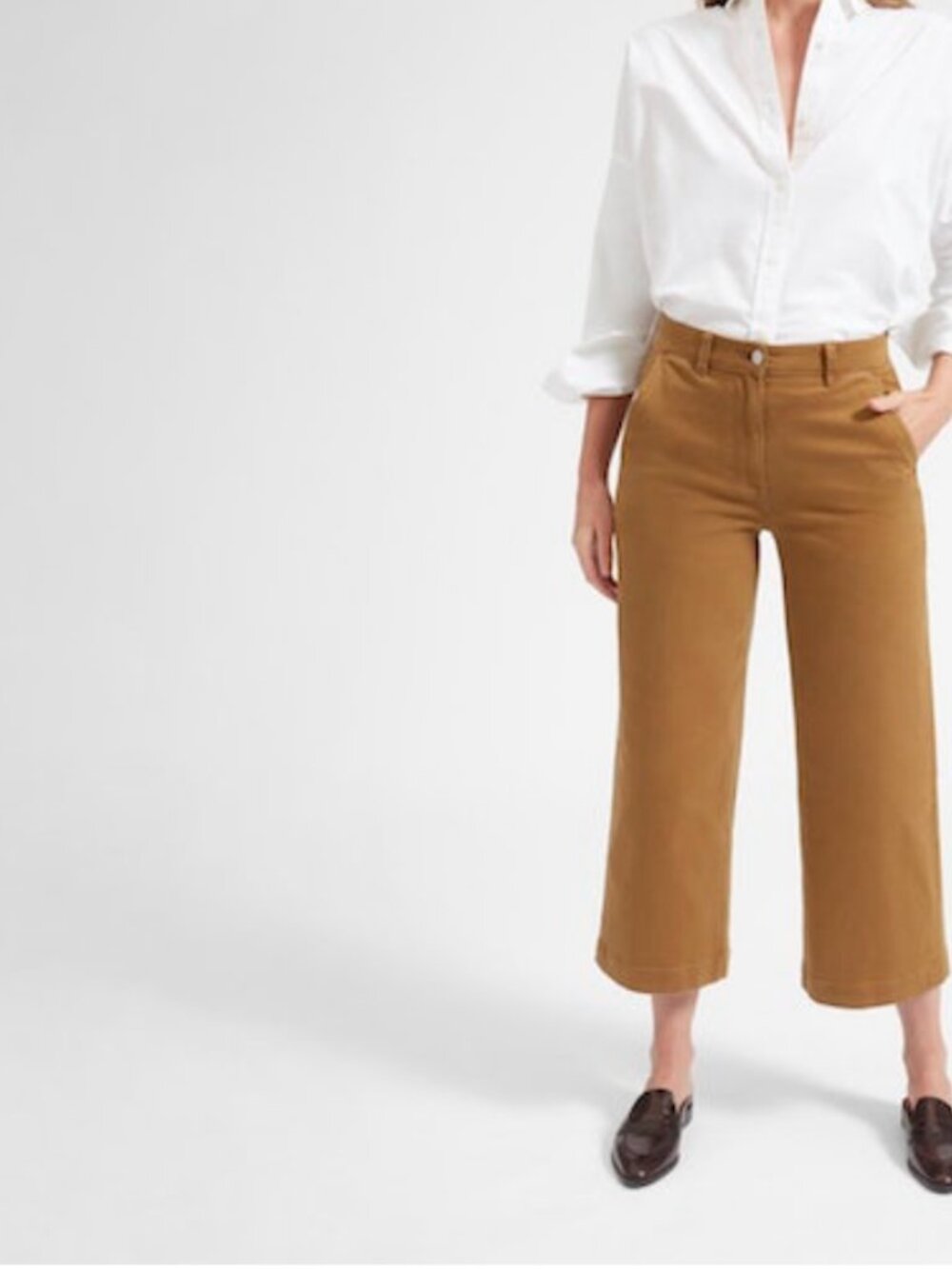 Everlane Wide Leg Crop Pants Brown | Size 8
